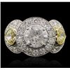 Image 4 : Platinum and 18KT Two-Tone Gold 5.15ctw Diamond Ring