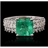 Image 5 : 14KT White Gold 2.84ct Emerald and Diamond Ring