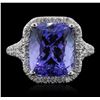 Image 4 : 14KT White Gold 6.31ct Tanzanite and Diamond Ring