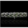 Image 5 : 14KT White Gold 19.38ctw Tourmaline and Diamond Bracelet