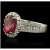 Image 5 : 14KT White Gold 2.84ct Tourmaline and Diamond Ring