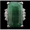 Image 4 : 14KT White Gold 17.30ct Emerald and Diamond Ring