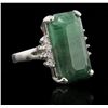Image 5 : 14KT White Gold 17.30ct Emerald and Diamond Ring