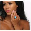 Image 1 : 18KT White Gold 7.60ct Turquoise, Ruby and Diamond Ring