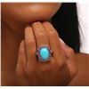 Image 2 : 18KT White Gold 7.60ct Turquoise, Ruby and Diamond Ring