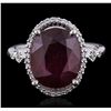 Image 5 : 14KT White Gold 7.04ct Ruby and Diamond Ring