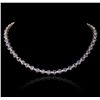 Image 4 : 14KT Yellow Gold 38.71ctw Tanzanite and Diamond Necklace