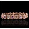 Image 7 : 14KT Rose Gold 14.40ctw Multi-Color Sapphire and Diamond Bracelet