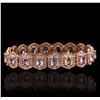 Image 8 : 14KT Rose Gold 14.40ctw Multi-Color Sapphire and Diamond Bracelet