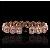 Image 9 : 14KT Rose Gold 14.40ctw Multi-Color Sapphire and Diamond Bracelet