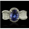 Image 4 : 14KT White Gold 2.20ct Tanzanite and Diamond Ring