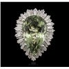 Image 3 : 14KT White Gold 14.52ct Amethyst and Diamond Ring