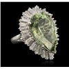 Image 4 : 14KT White Gold 14.52ct Amethyst and Diamond Ring