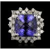 Image 4 : 14KT White Gold 10.84ct Tanzanite and Diamond Ring
