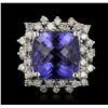 Image 4 : 14KT White Gold 10.84ct Tanzanite and Diamond Ring