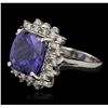 Image 5 : 14KT White Gold 10.84ct Tanzanite and Diamond Ring