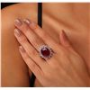 Image 3 : 14KT White Gold 11.02ct Ruby and Diamond Ring