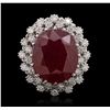 Image 4 : 14KT White Gold 11.02ct Ruby and Diamond Ring