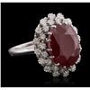 Image 5 : 14KT White Gold 11.02ct Ruby and Diamond Ring