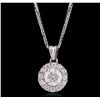 Image 5 : 14KT White Gold 0.90ctw Diamond Pendant With Chain