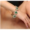 Image 1 : 14KT Yellow Gold 37.2ctw Emerald and Diamond Bracelet