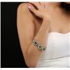 Image 3 : 14KT Yellow Gold 37.2ctw Emerald and Diamond Bracelet