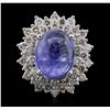 Image 4 : 14KT White Gold 9.36ct Tanzanite and Diamond Ring