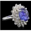 Image 5 : 14KT White Gold 9.36ct Tanzanite and Diamond Ring