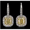 Image 4 : Platinum and 18KT Yellow Gold EGL Certified 2.84ctw Diamond Earrings