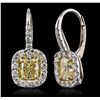 Image 5 : Platinum and 18KT Yellow Gold EGL Certified 2.84ctw Diamond Earrings