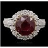 Image 4 : 14KT White Gold 4.85ct Ruby and Diamond Ring