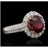 Image 5 : 14KT White Gold 4.85ct Ruby and Diamond Ring