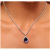 Image 1 : 14KT White Gold 11.55ct GIA Certified Tanzanite and Diamond Necklace