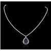 Image 5 : 14KT White Gold 11.55ct GIA Certified Tanzanite and Diamond Necklace