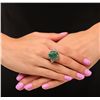 Image 1 : 14KT White Gold 9.11ct Emerald and Diamond Ring