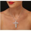 Image 2 : 18KT White Gold 1.88ctw Diamond Pendant With Chain