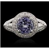 Image 3 : 14KT White Gold 1.68ct Tanzanite and Diamond Ring