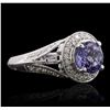 Image 4 : 14KT White Gold 1.68ct Tanzanite and Diamond Ring