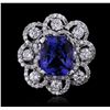 Image 4 : 14KT White Gold 4.79ct Tanzanite and Diamond Ring