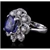 Image 5 : 14KT White Gold 4.79ct Tanzanite and Diamond Ring