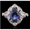 Image 4 : 18KT White Gold 3.60ct Tanzanite and Diamond Ring
