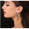 Image 2 : 14KT Yellow Gold 5.91ct Emerald and Diamond Earrings