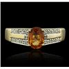 Image 4 : 14KT Yellow Gold 0.95ct Sapphire and Diamond Ring
