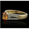 Image 5 : 14KT Yellow Gold 0.95ct Sapphire and Diamond Ring