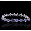 Image 4 : 14KT White Gold 25.60ctw Tanzanite and Diamond Bracelet