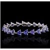 Image 5 : 14KT White Gold 25.60ctw Tanzanite and Diamond Bracelet
