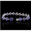 Image 6 : 14KT White Gold 25.60ctw Tanzanite and Diamond Bracelet