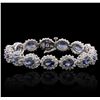 Image 4 : 14KT White Gold 11.40ctw Sapphire and Diamond Bracelet