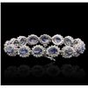 Image 5 : 14KT White Gold 11.40ctw Sapphire and Diamond Bracelet