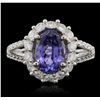 Image 5 : 14KT White Gold 1.56ct Tanzanite and Diamond Ring